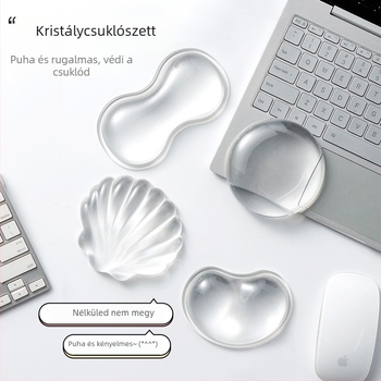 Átlátszó vízcsepp dizájnnal készült egércsukló alátét, csúszásmentes, természetes gumi, irodai és laptophoz