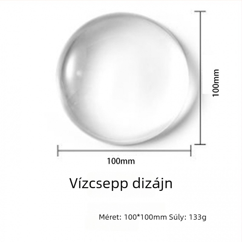 Átlátszó vízcsepp dizájnnal készült egércsukló alátét, csúszásmentes, természetes gumi, irodai és laptophoz