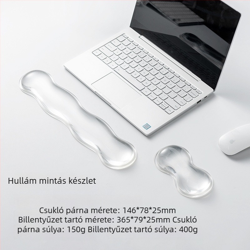 Átlátszó vízcsepp dizájnnal készült egércsukló alátét, csúszásmentes, természetes gumi, irodai és laptophoz