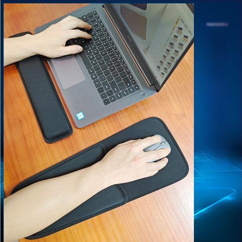 Kéztámaszos egérpad billentyűzethez és asztalhoz - magas sűrűségű, puha textil, csúszásmentes, kéz párna, varrott, OEM testreszabható