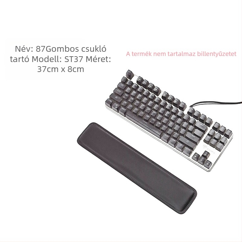 Kéztámaszos egérpad billentyűzethez és asztalhoz - magas sűrűségű, puha textil, csúszásmentes, kéz párna, varrott, OEM testreszabható