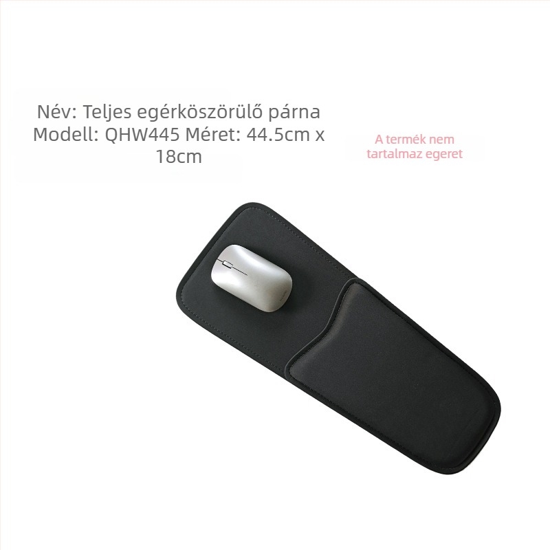 Kéztámaszos egérpad billentyűzethez és asztalhoz - magas sűrűségű, puha textil, csúszásmentes, kéz párna, varrott, OEM testreszabható