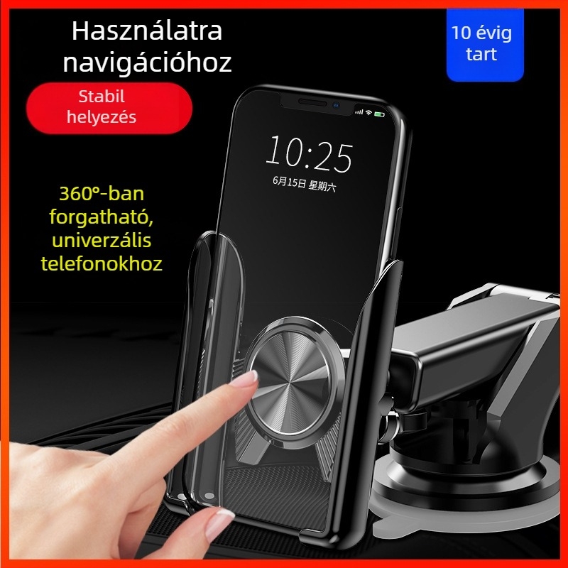 Autóba illő telefon-tartó gravitációs mechanizmussal, műanyag, Gravity Support modell, COOBOWE, univerzális kompatibilitás