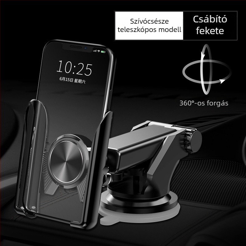 Autóba illő telefon-tartó gravitációs mechanizmussal, műanyag, Gravity Support modell, COOBOWE, univerzális kompatibilitás