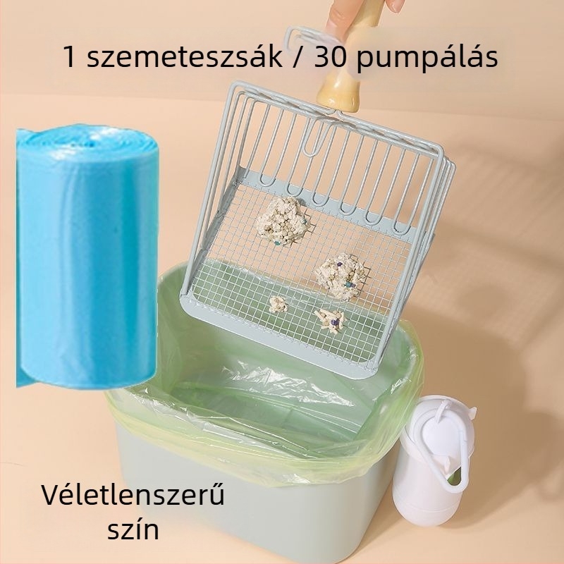 Macska almot felszedő lapát és szemetes – 2 az 1-ben, műanyag, nem importált, ajándék nélkül