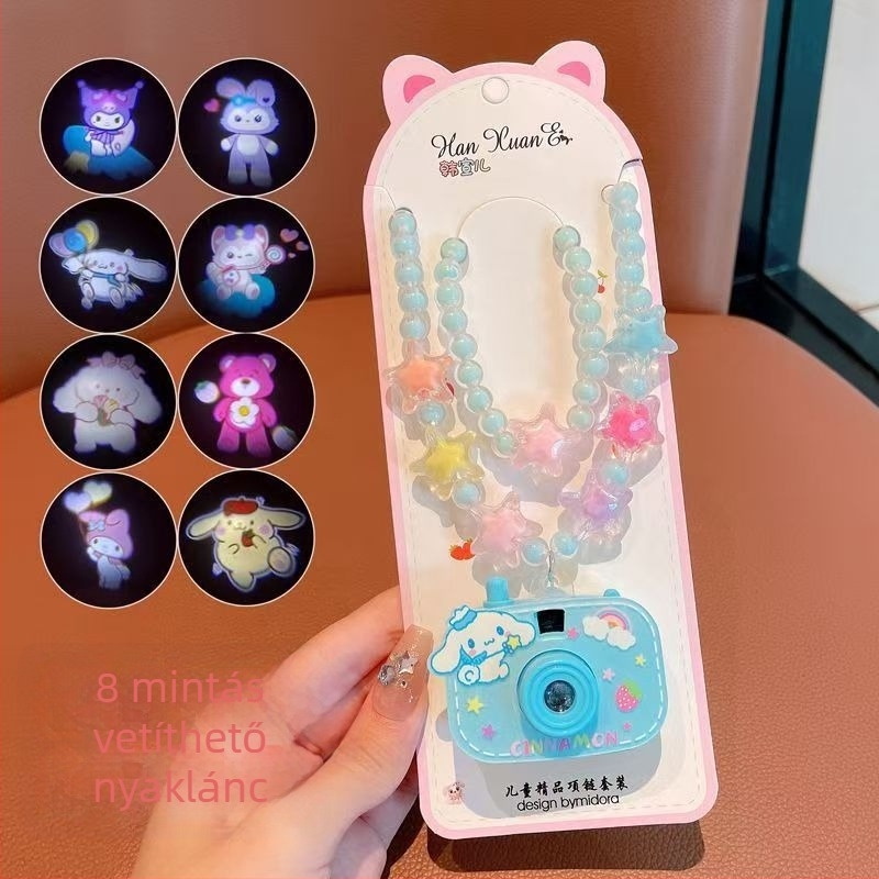 Mini Nyaklánc Vetítő Kamera Lányoknak – Világító Műanyag Játék