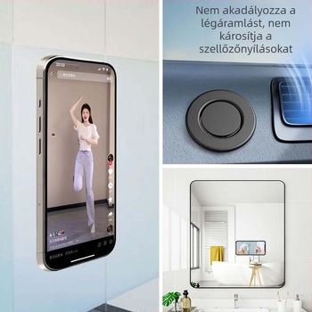 Autós telefon tartó mágneses rögzítővel — univerzális, ABS műanyag, szilikagél, illatosító tabletta