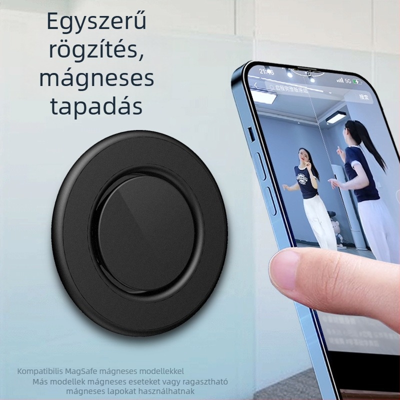 Autós telefon tartó mágneses rögzítővel — univerzális, ABS műanyag, szilikagél, illatosító tabletta