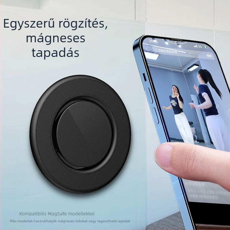 Autós telefon tartó mágneses rögzítővel — univerzális, ABS műanyag, szilikagél, illatosító tabletta