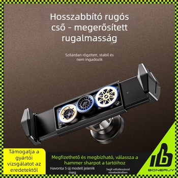 BONERUY forgó mágneses telefon tartó – alumíniumötvözet, univerzális rögzítés