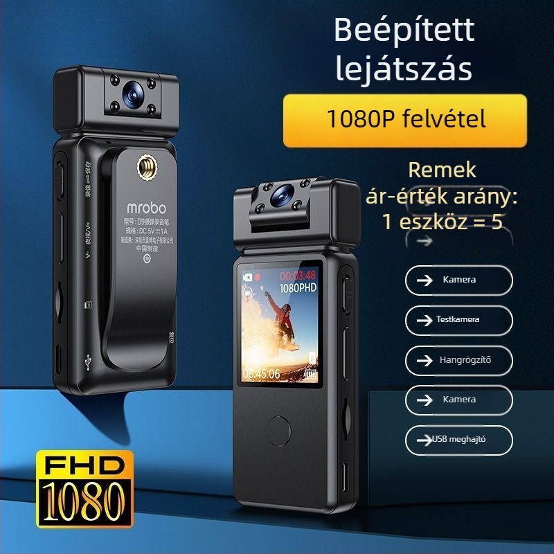 Mellkasra rögzített akciókamera motorkerékpárhoz LCD-képernyővel