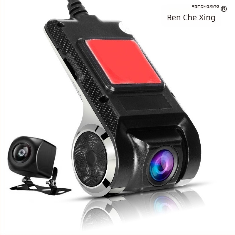 Rejtett WiFi dash cam ADAS-szal, cinkötvözet test, egyetlen lencsével, 170° látómező, 1080p, USB, TF-kártya