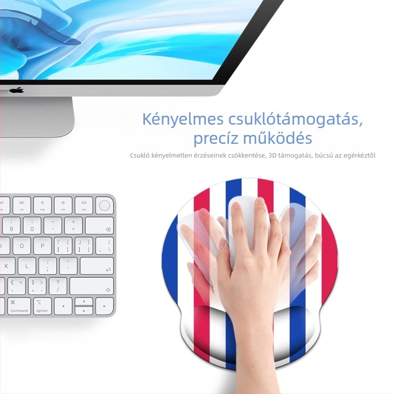 Egérpad csuklótámasz, asztali pad természetes kaucsukból, csúszásmentes, injekciós öntés, OEM testreszabás