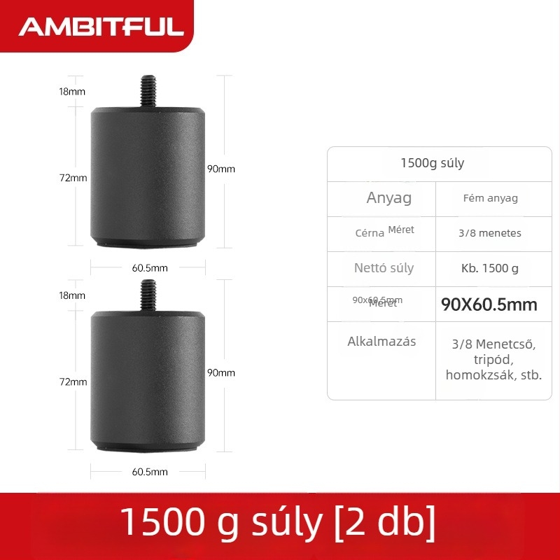 Keresztcsőhöz és homokzsákhoz tartozó súlytömeg – Fém, hozzávetőleg 1500 g, Zhijie (digital)