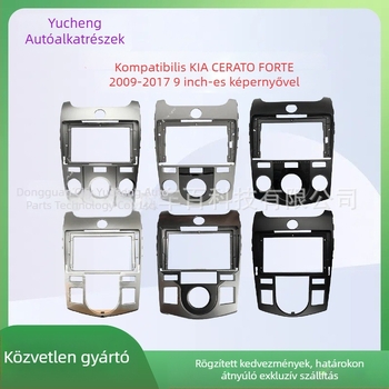 Android autó navigációs keret Kia Forte Cerato Foret számára; anyag ABS+PC; kompatibil automata váltóval; modell évek 2009–2017; súly 0,4 kg