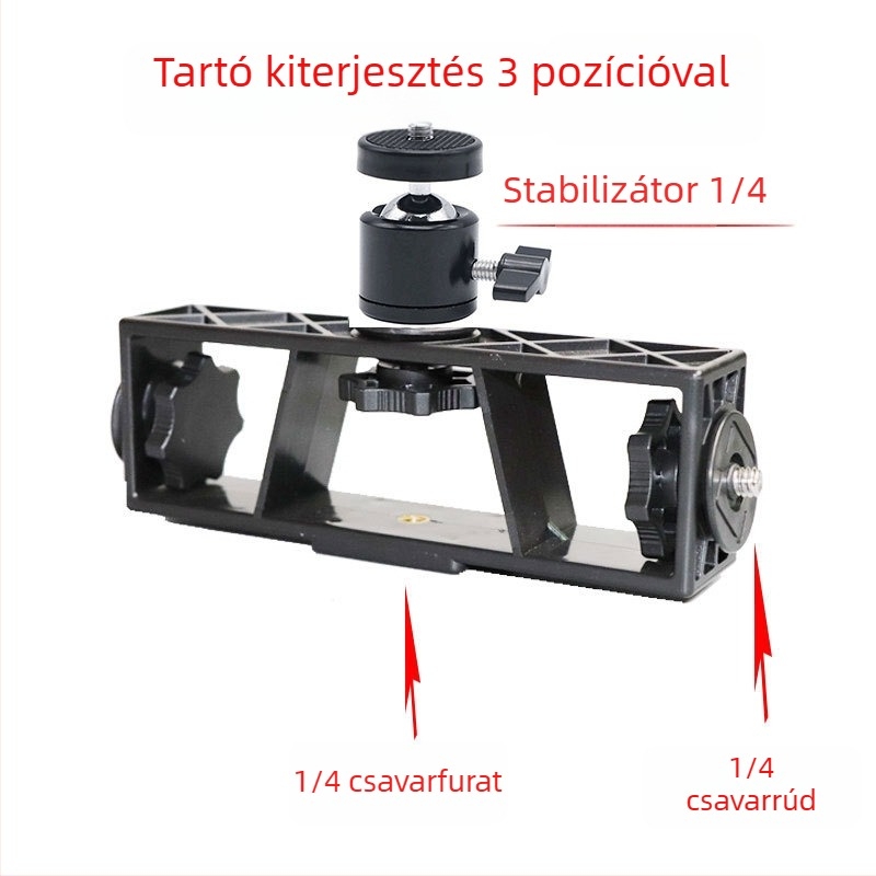 Chi Deshun Élő közvetítéshez készült telefon tartó, hozzáadott állvány, műanyag, IP-stílus, 1/4 hüvelykes menet