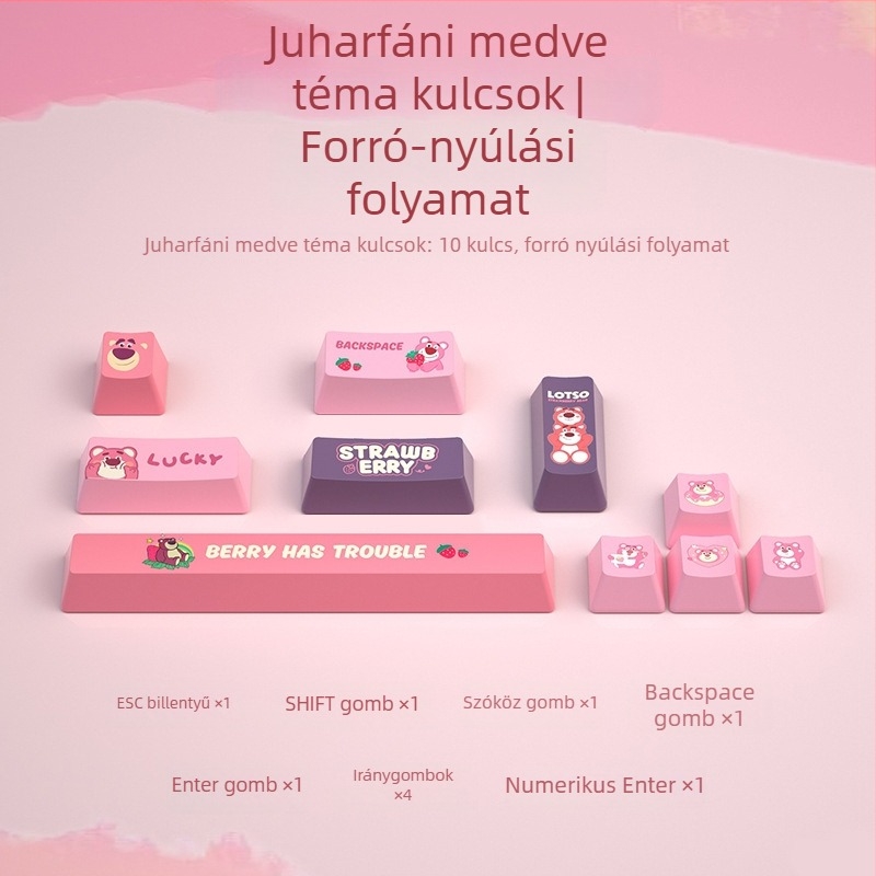 10 db PBT billentyűsapka mechanikus billentyűzethez, szublimációs nyomtatás, egyedi Whale Dream Mountain Light Boat téma, csúszásmentes és kopásálló
