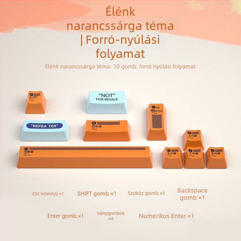 10 db PBT billentyűsapka mechanikus billentyűzethez, szublimációs nyomtatás, egyedi Whale Dream Mountain Light Boat téma, csúszásmentes és kopásálló