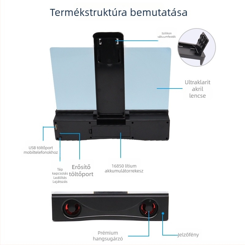 Képernyő erősítő tartó, ABS akril anyag, általános kompatibilitás, licencelhető magáncímke, testreszabás támogatott