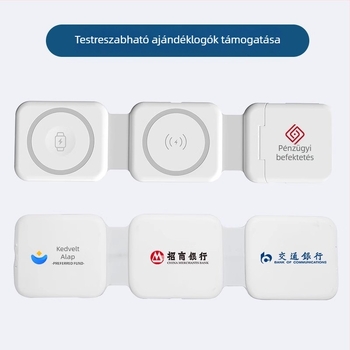 3-in-1 összecsukható mágneses vezeték nélküli töltő Apple iPhone, AirPods és Apple Watch számára – QC 3.0 gyorstöltés, kimenet 15W, összteljesítmény 22,5W