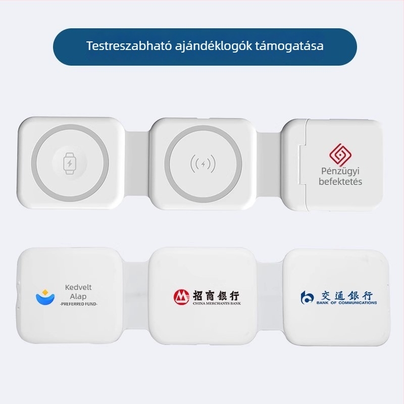3-in-1 összecsukható mágneses vezeték nélküli töltő Apple iPhone, AirPods és Apple Watch számára – QC 3.0 gyorstöltés, kimenet 15W, összteljesítmény 22,5W