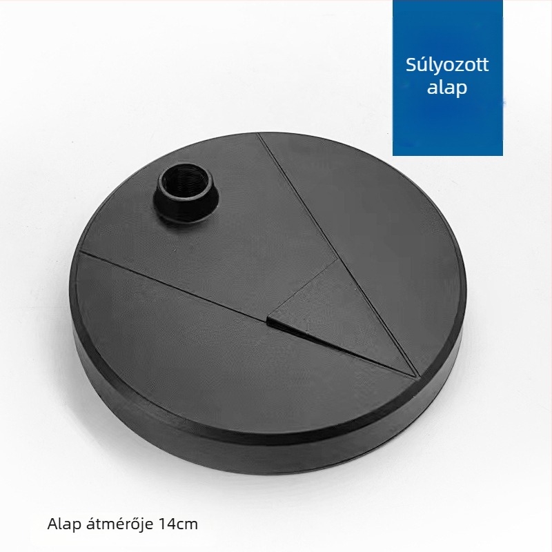 Mys asztali mikrofon- és telefon-tartó, nagy kör asztali tálcával, állítható magasság, rezgéscsillapító, súlyozott alap, univerzális modell