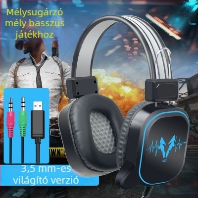 Wolf Hunter H500 gaming fejhallgató RGB világítással, 7.1-csatornás, USB-kábeles, 3,5 mm-es jack, mikrofon, frekvenciasáv 20–20000 Hz