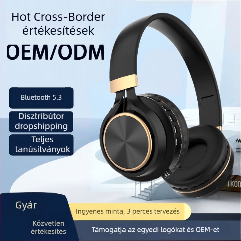 Sportos vezeték nélküli Bluetooth fülhallgatók – sztereó fejhallgató fejre viselhető dizájnnal, 10 m hatótávolság, Bluetooth 5.0, 4–8 órás üzemidő, IPX3 vízállóság