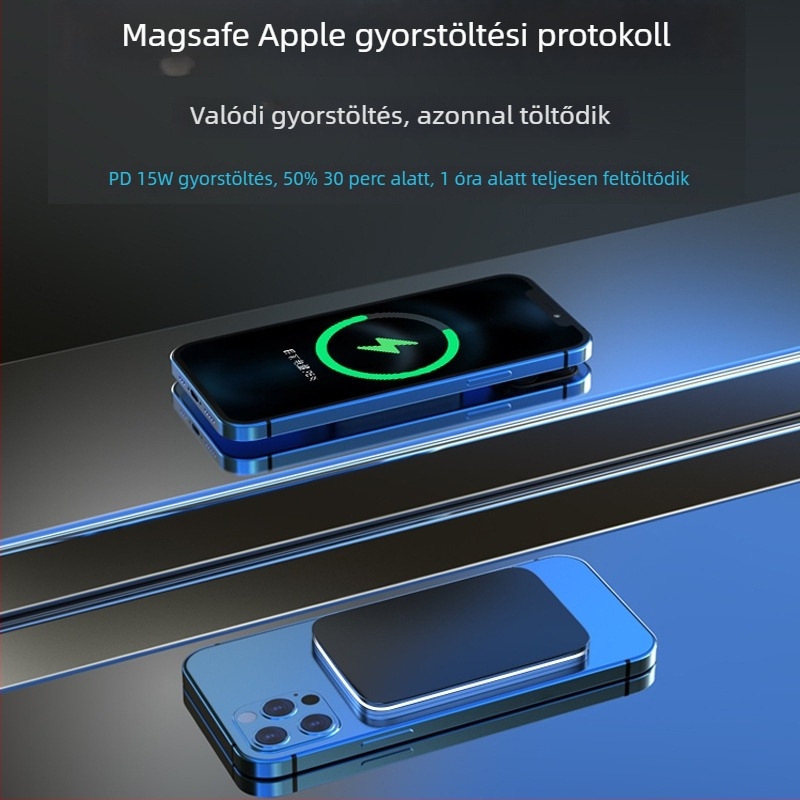 Apple MagSafe mágneses vezeték nélküli külső akkumulátor, CCC tanúsított, gyors töltés, testre szabható