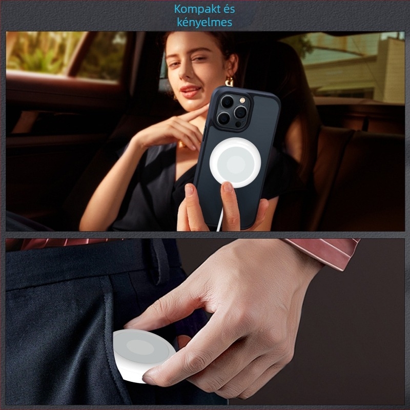 Mágneses vezeték nélküli töltőkábel mobiltelefonokhoz, PD/USB interfész, QC3.0 gyors töltés, 15W