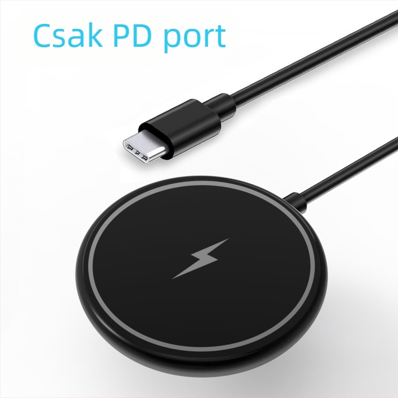 Mágneses vezeték nélküli töltőkábel mobiltelefonokhoz, PD/USB interfész, QC3.0 gyors töltés, 15W
