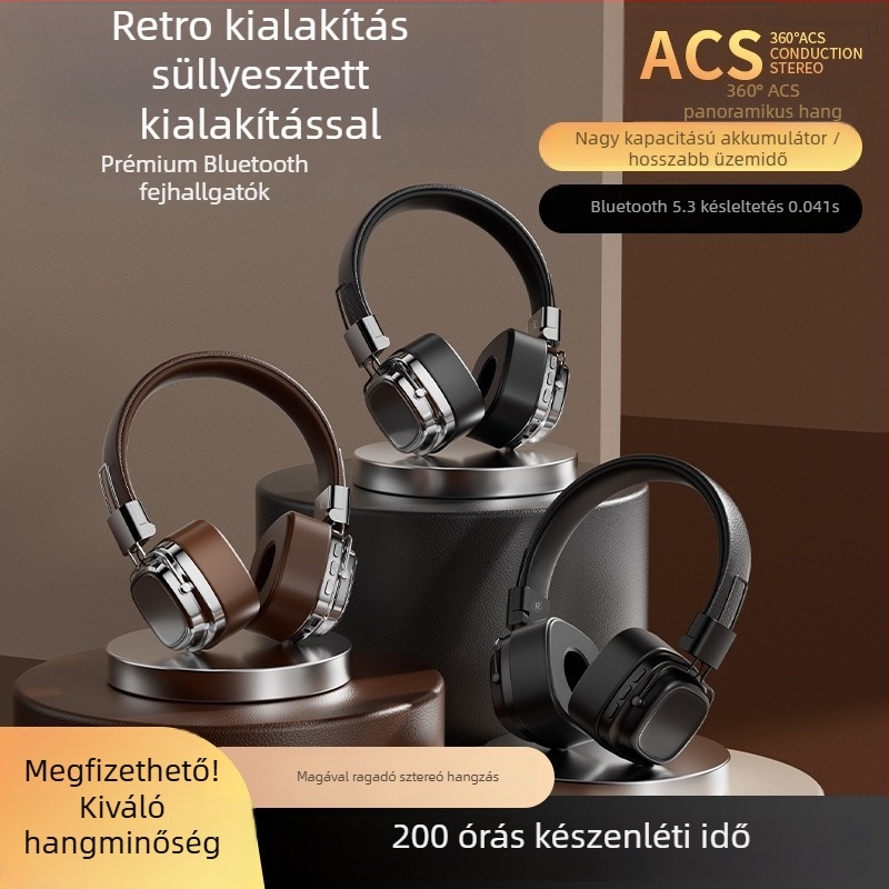 Fejhallgatók - Vezeték nélküli Bluetooth 1.1, sportos fejre szerelt szilikon dizájn, Huawei chip, vízálló, 0–4 óra