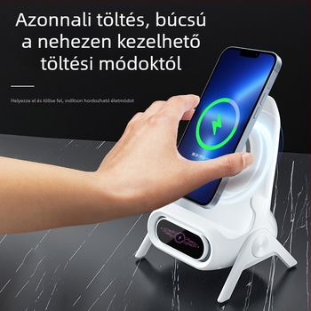 Qi vezeték nélküli töltő telefonokhoz, 15W max, 2A kimenet, mágneses töltés támogatott, gyors töltés, testreszabható