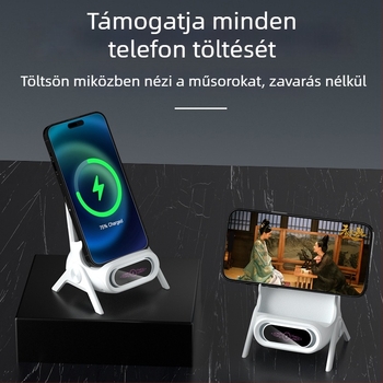 Qi vezeték nélküli töltő telefonokhoz, 15W max, 2A kimenet, mágneses töltés támogatott, gyors töltés, testreszabható