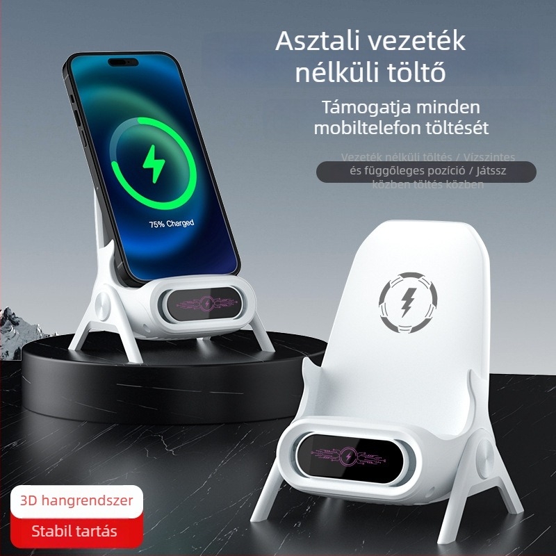 Qi vezeték nélküli töltő telefonokhoz, 15W max, 2A kimenet, mágneses töltés támogatott, gyors töltés, testreszabható