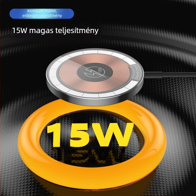 Mágneses Vezeték Nélküli Töltő – Sang Miao PD Gyors töltés 15W, Type-C, 1.6A Kimenet