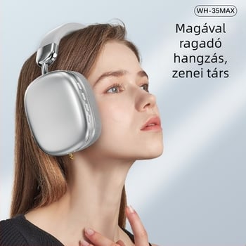 WH35Max vezeték nélküli Bluetooth fejhallgató, IPX6, 10 m hatótáv, 4–8 óra üzemidő, sztereó hang, sportos stílus
