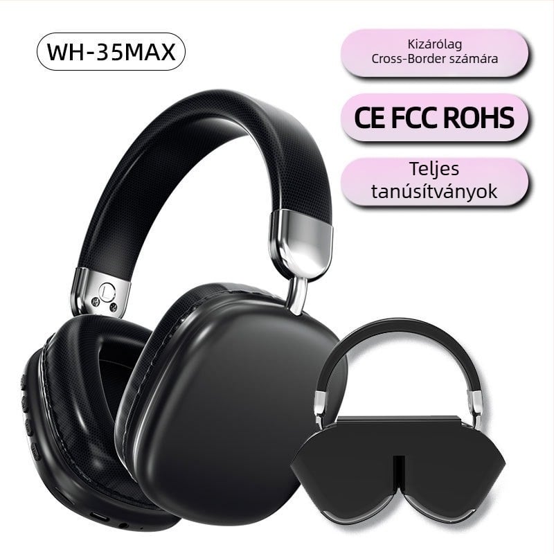 WH35Max vezeték nélküli Bluetooth fejhallgató, IPX6, 10 m hatótáv, 4–8 óra üzemidő, sztereó hang, sportos stílus