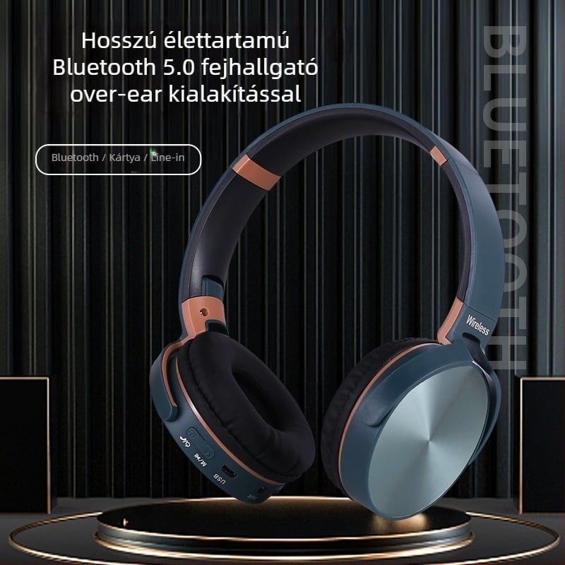 Vezeték nélküli gaming fejhallgató összecsukható kialakítással, alacsony késleltetéses esportokhoz, Bluetooth 5.0, IPX4, üzemidő 4–8 óra