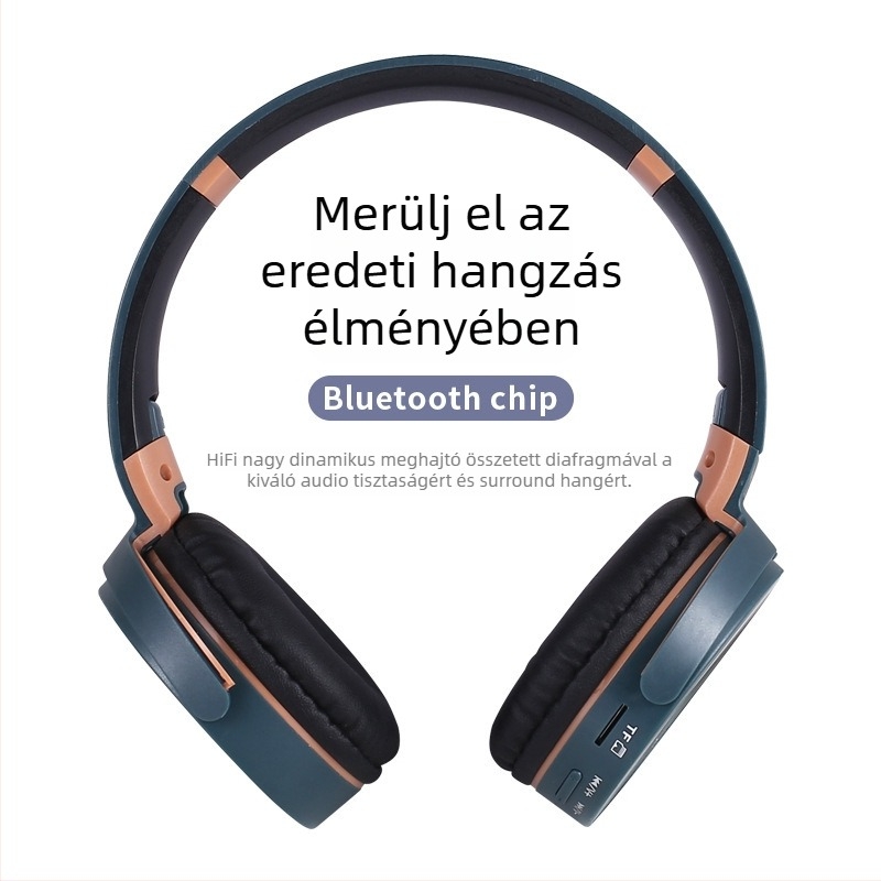 Vezeték nélküli gaming fejhallgató összecsukható kialakítással, alacsony késleltetéses esportokhoz, Bluetooth 5.0, IPX4, üzemidő 4–8 óra