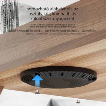 Kör alakú, rejtett vezeték nélküli töltő okostelefonokhoz, QC3.0, 10W kimenet, 1.67A, CE/FCC/ROHS tanúsítva