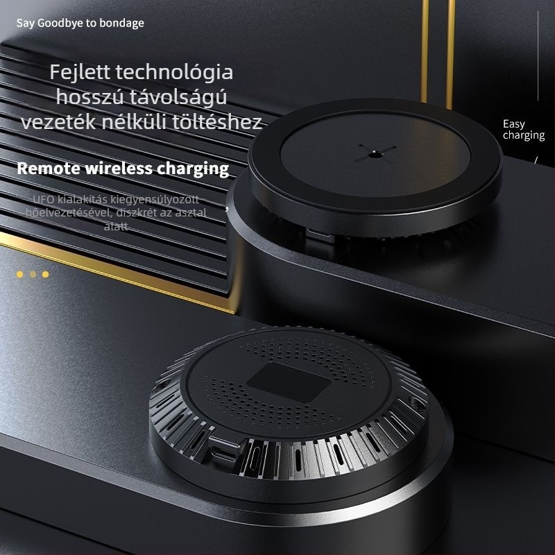 Kör alakú, rejtett vezeték nélküli töltő okostelefonokhoz, QC3.0, 10W kimenet, 1.67A, CE/FCC/ROHS tanúsítva
