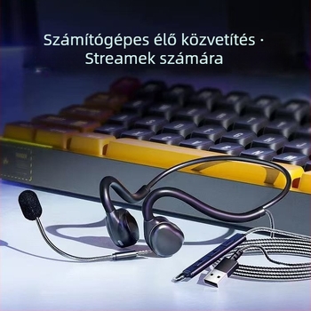Vezetékes élő közvetítésre szánt headset mikrofon zajcsökkentéssel, PC/asztali számítógép és notebook kompatibilis, 3,5 mm jack, 2 m kábel, mindez egyben