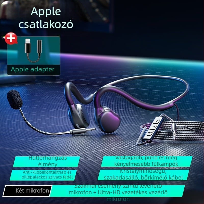 Vezetékes élő közvetítésre szánt headset mikrofon zajcsökkentéssel, PC/asztali számítógép és notebook kompatibilis, 3,5 mm jack, 2 m kábel, mindez egyben