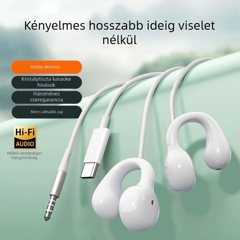 Kábeles játékfejhallgató L-kanyarú csatlakozóval (fülhallgató-stílusú viselés, mikrofon nélküli, hátulról rögzített, minimalist stílus)