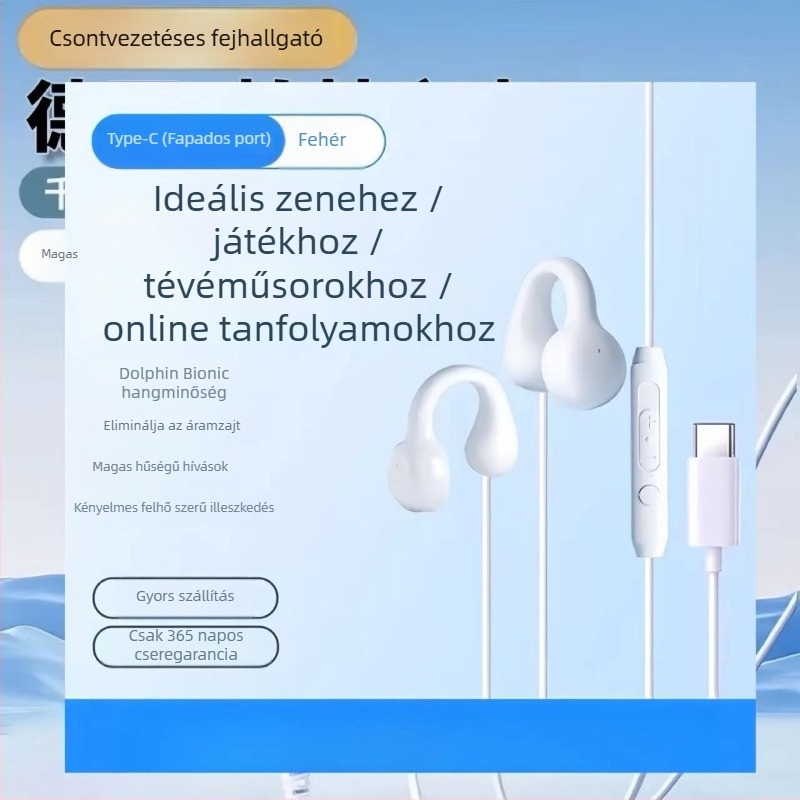 Kábeles játékfejhallgató L-kanyarú csatlakozóval (fülhallgató-stílusú viselés, mikrofon nélküli, hátulról rögzített, minimalist stílus)