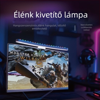 Monitor képernyőhöz függő LED-lámpa hangvezérléssel és szinkronizált környezeti fénnyel (USB tápegység; intelligens hang- és alkalmazásvezérlés; környezeti világítás mód; színhőmérséklet és fényerő szabályozás; vezeték nélküli töltés modul)