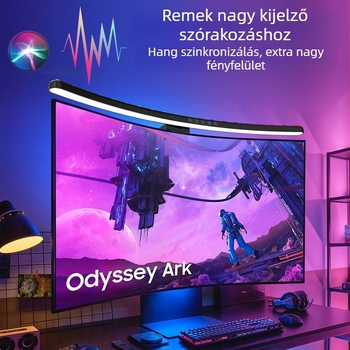 Monitor képernyőhöz függő LED-lámpa hangvezérléssel és szinkronizált környezeti fénnyel (USB tápegység; intelligens hang- és alkalmazásvezérlés; környezeti világítás mód; színhőmérséklet és fényerő szabályozás; vezeték nélküli töltés modul)