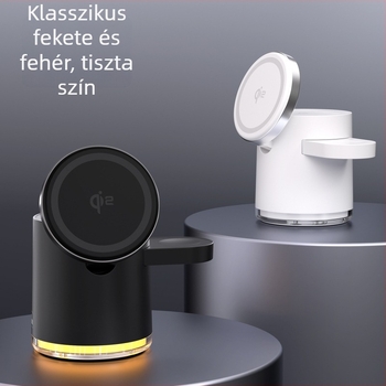 Qi2 mágneses 3‑az‑1-ben összecsukható vezeték nélküli töltő Apple iPhone 15-höz — Teljesítmény 23W; 15W telefonhoz, 5W fülhallgatóhoz, 3W órához