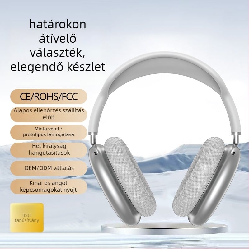 Pangpai Vezeték nélküli over-ear Bluetooth fülhallgató – Bluetooth 5.3, 10 m hatótáv, IPX3, akár 8 óra üzemidő, sztereó